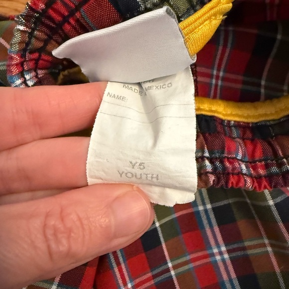 Dennis Plaid Shorts Uniform Primrose size Youth 5 - Picture 5 of 5